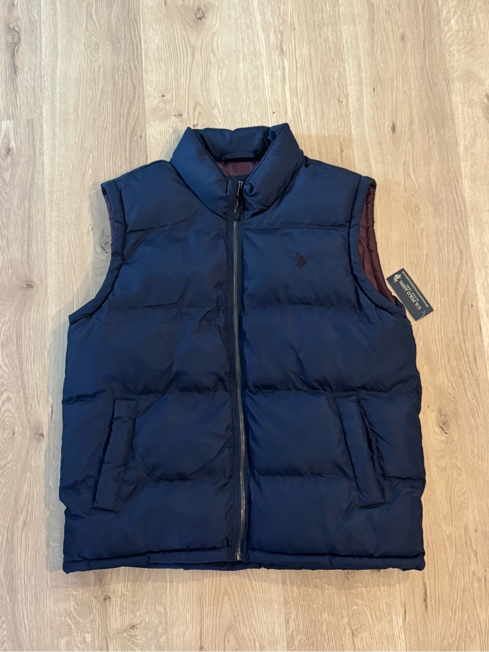 U.S. Polo Assn. Navy Puffer Vest with Contrast Interior